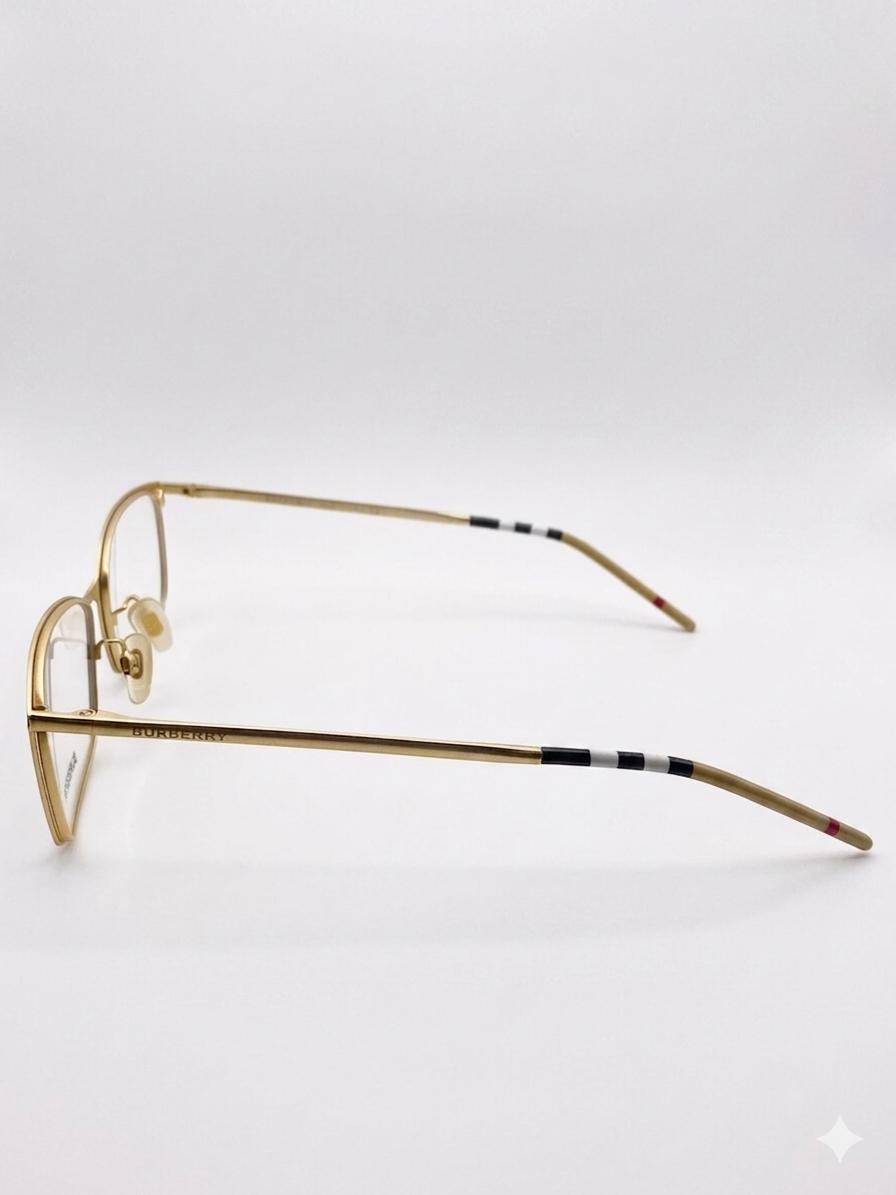 Montura para Lentes Oftálmicos Burberry – Estilo Rectangular Elegante en Carey y Dorado