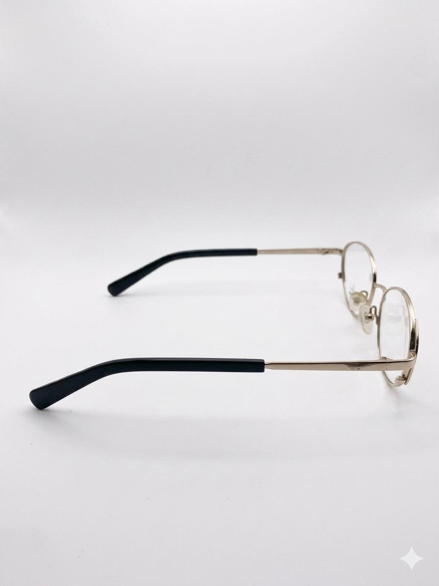 Lentes Oftálmicos Salvatore Ferragamo – Armazón de Titanio Ovalado Dorado Premium