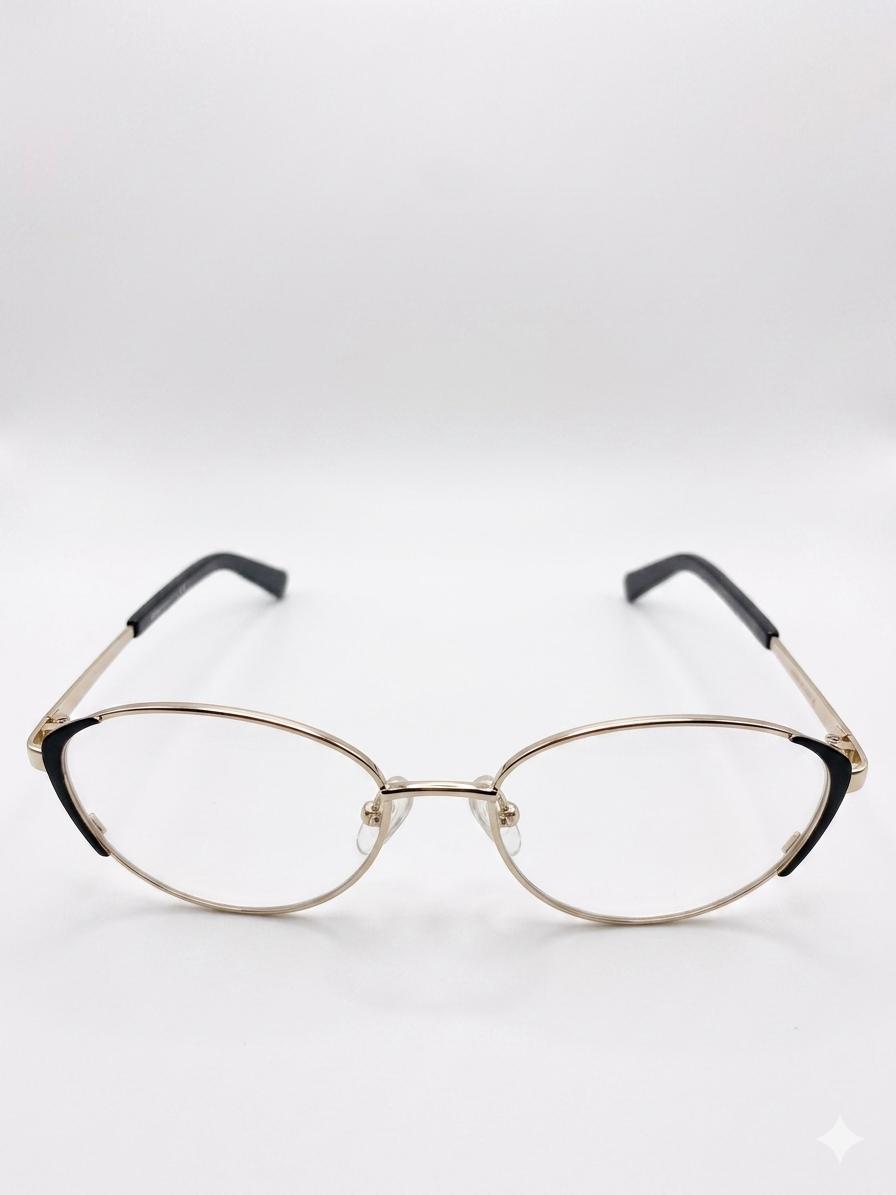 Lentes Oftálmicos Salvatore Ferragamo – Armazón de Titanio Ovalado Dorado Premium