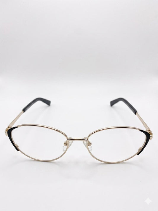 Lentes Oftálmicos Salvatore Ferragamo – Armazón de Titanio Ovalado Dorado Premium