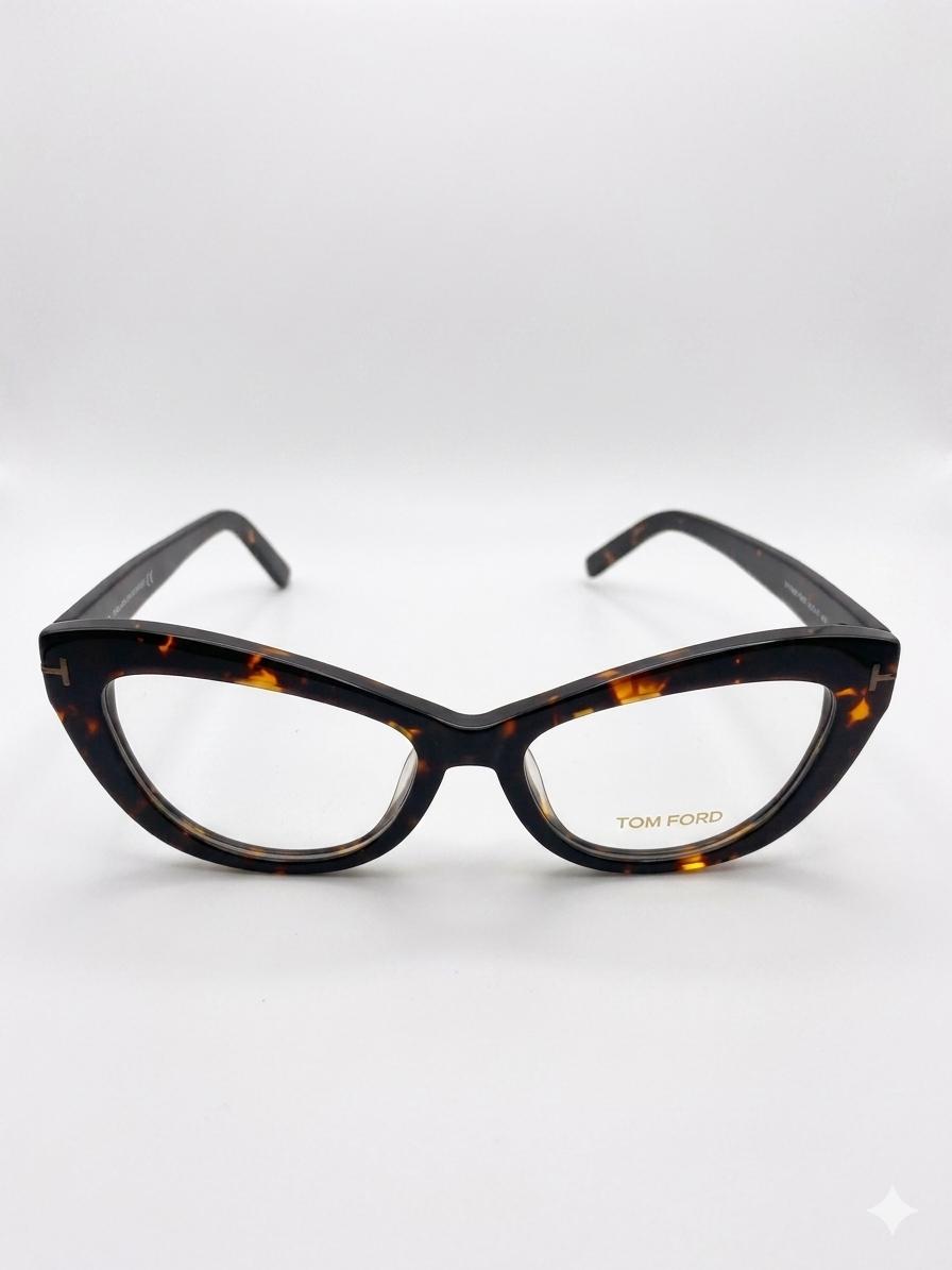 Montura Oftálmica Tom Ford Tortoise Estilo Cat-Eye para Mujer