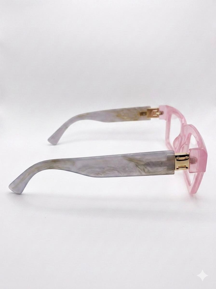Gafas de Sol Premium "Rose Marble" – Estilo Cuadrado Vanguardista