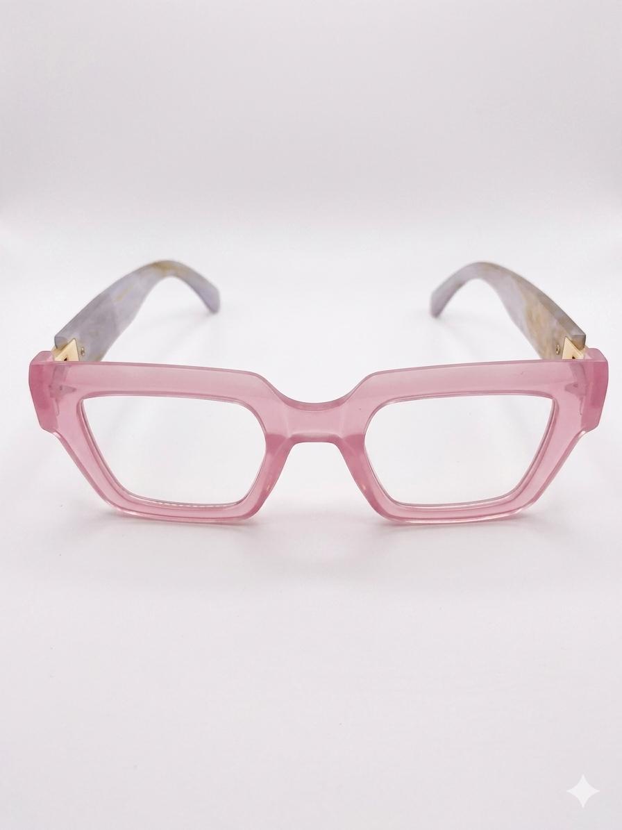 Gafas de Sol Premium "Rose Marble" – Estilo Cuadrado Vanguardista
