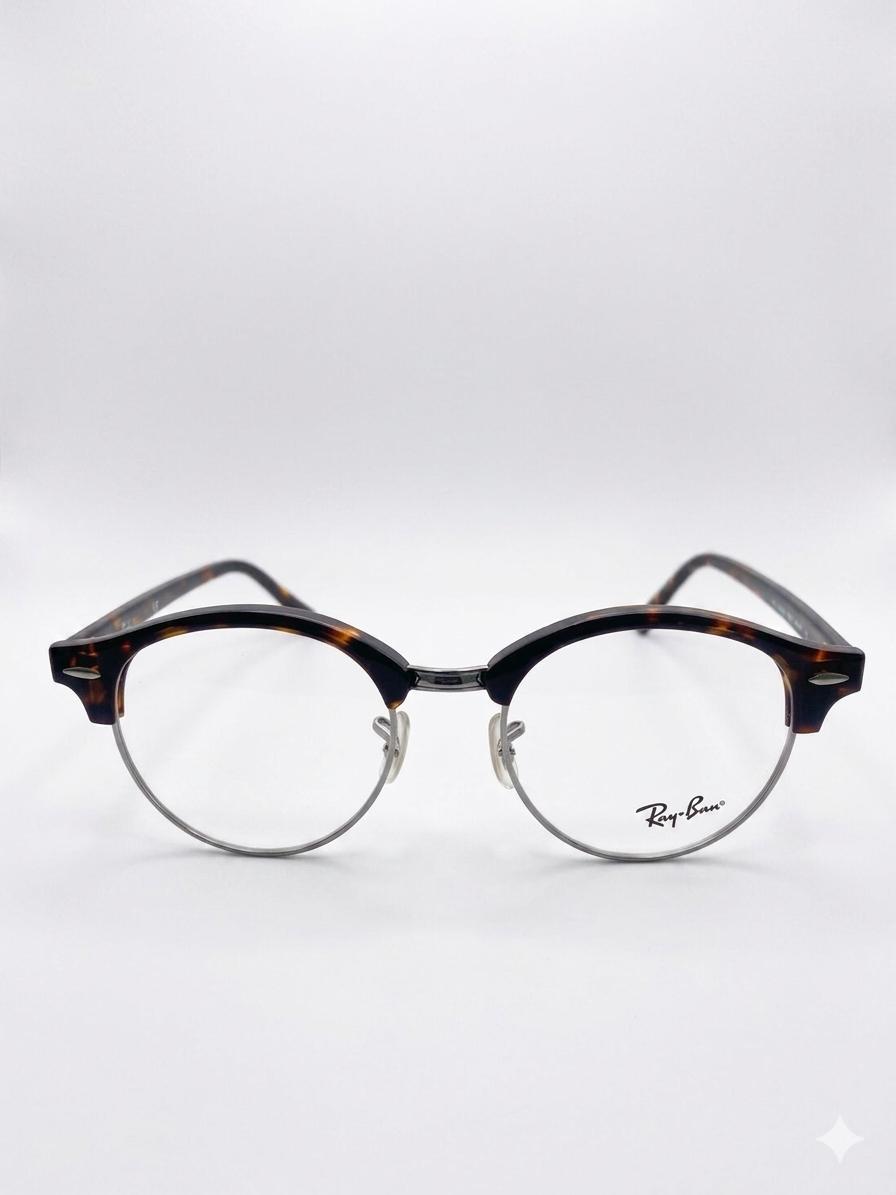 Gafas de Vista Ray-Ban Clubround (Estilo Carey y Plata)e