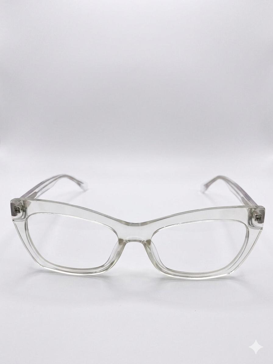 Montura Oftálmica Miu Miu – Transparente Crystal Cat-Eye Elegance