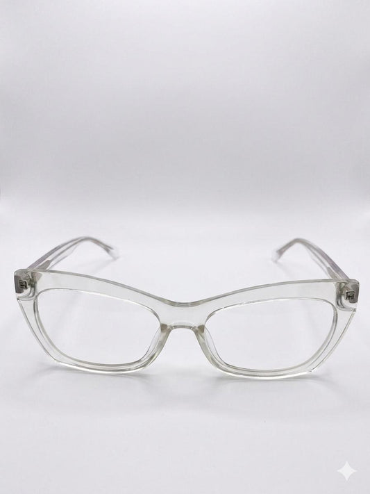 Montura Oftálmica Miu Miu – Transparente Crystal Cat-Eye Elegance