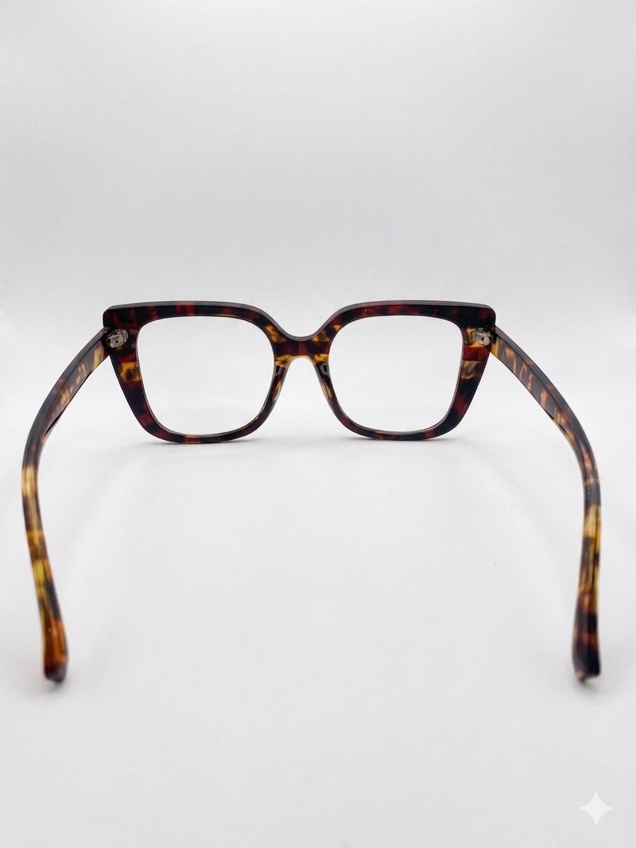 Lentes de /Lectura Estilo Cat-Eye Cuadrado en Carey Multicolor – Modelo Opticruz Express