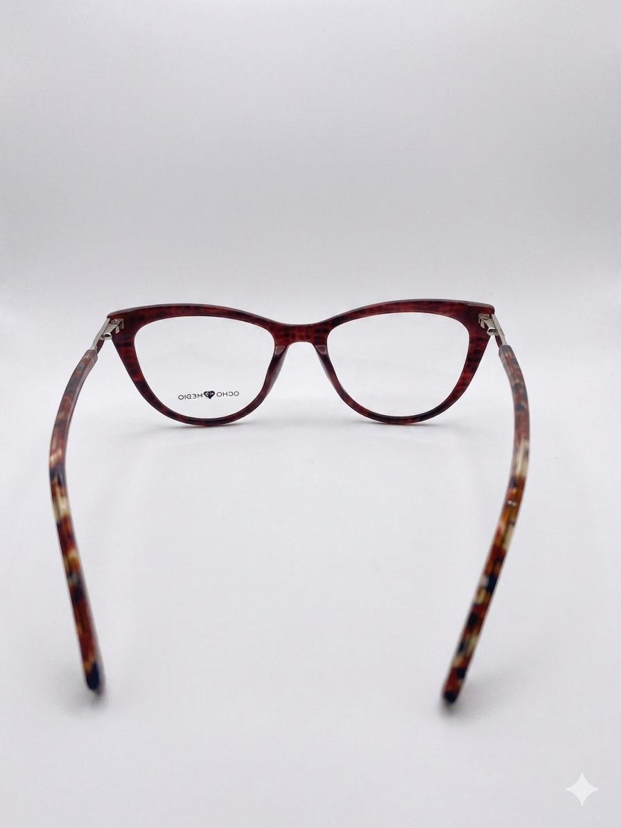 Gafas de Vista Ocho y Medio • Estilo Cat-Eye con Textura de Reptil