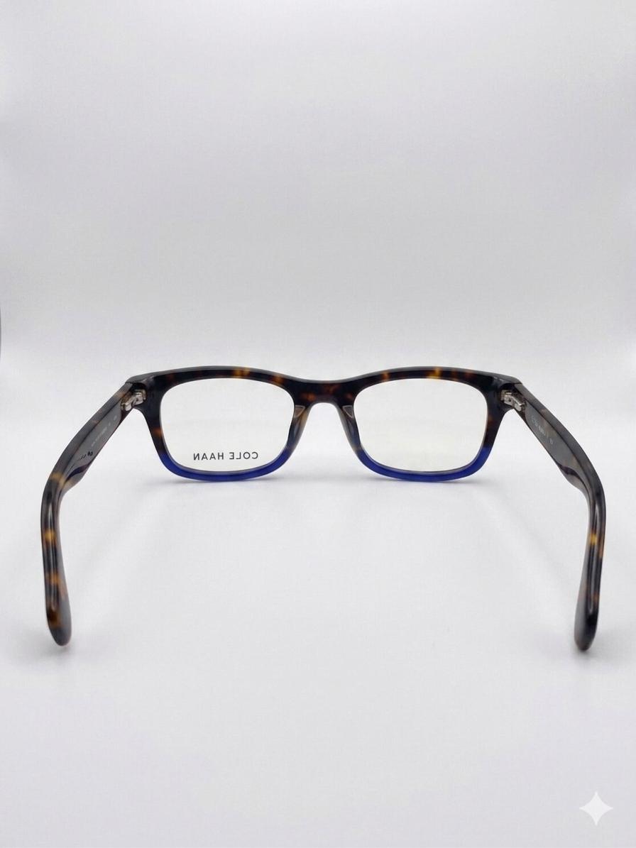 Lentes Oftálmicos Cole Haan – Armazón Carey con Base Azul (Estilo Rectangular/Square)