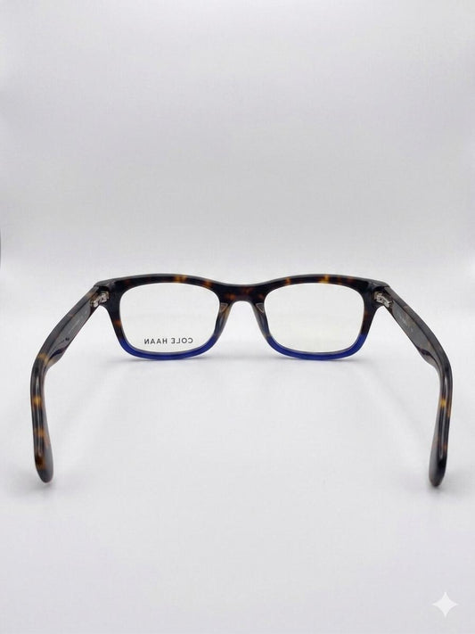 Lentes Oftálmicos Cole Haan – Armazón Carey con Base Azul (Estilo Rectangular/Square)