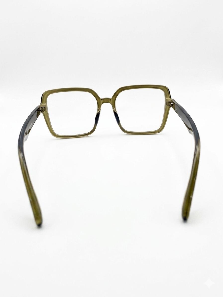 Gafas de Vista Louis Vuitton – Montura Cuadrada de Acetato Translúcido Verde Oliva