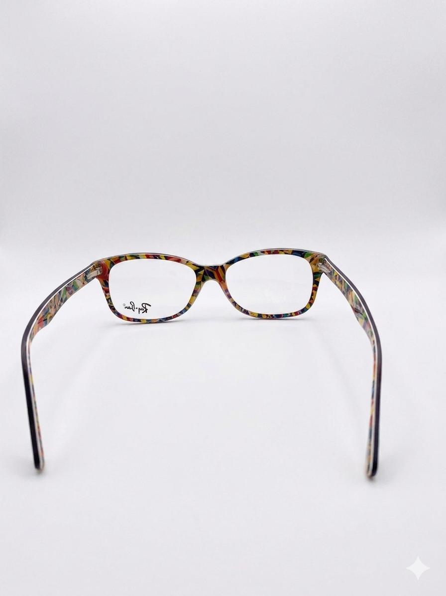 Lentes Oftálmicos Ray-Ban Originales – Marco Negro con Interior Multicolor Floral/Abstracto