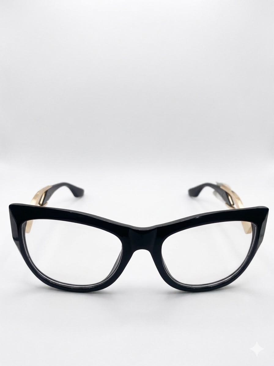 Gafas con Montura de Diseño Contemporáneo y Detalles Metáli
