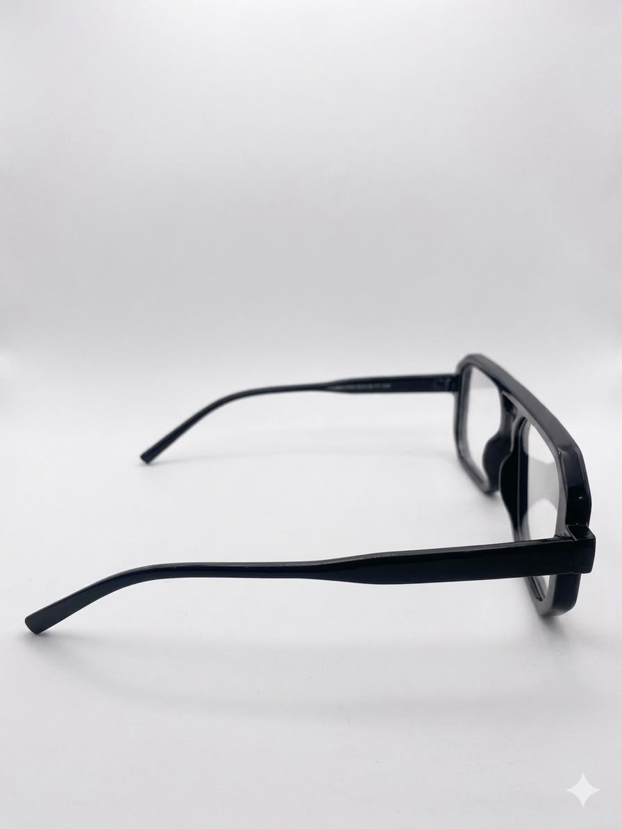 Lentes Oftálmicos Estilo Aviador Moderno con Armazón Negro de Acetato