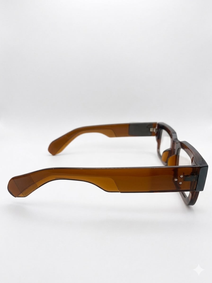 Lentes Oftálmicos Montura Cuadrada de Acetato (Color Ámbar)