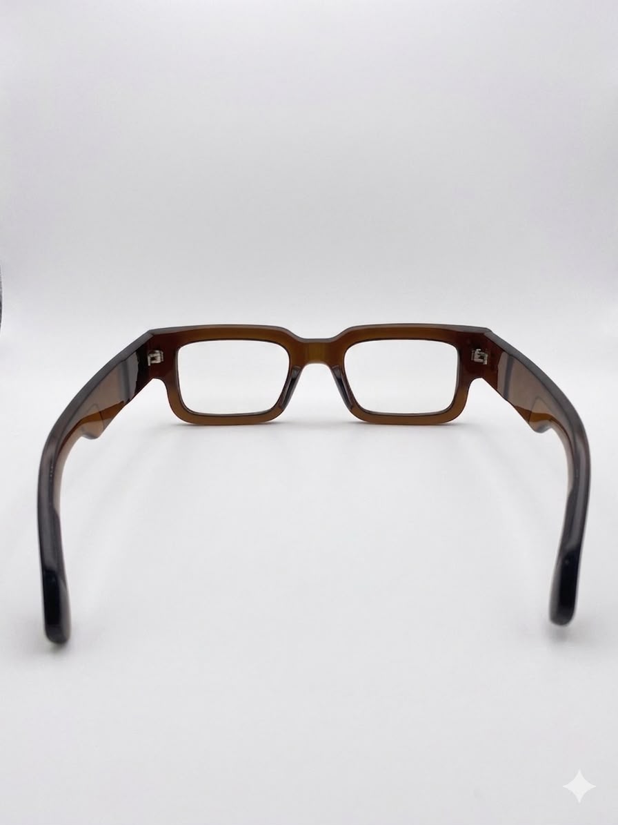 Lentes Oftálmicos Montura Cuadrada de Acetato (Color Ámbar)