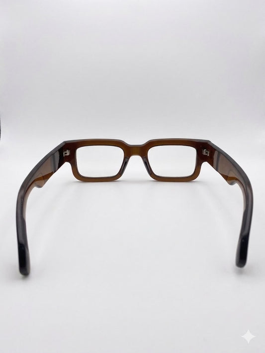 Lentes Oftálmicos Montura Cuadrada de Acetato (Color Ámbar)