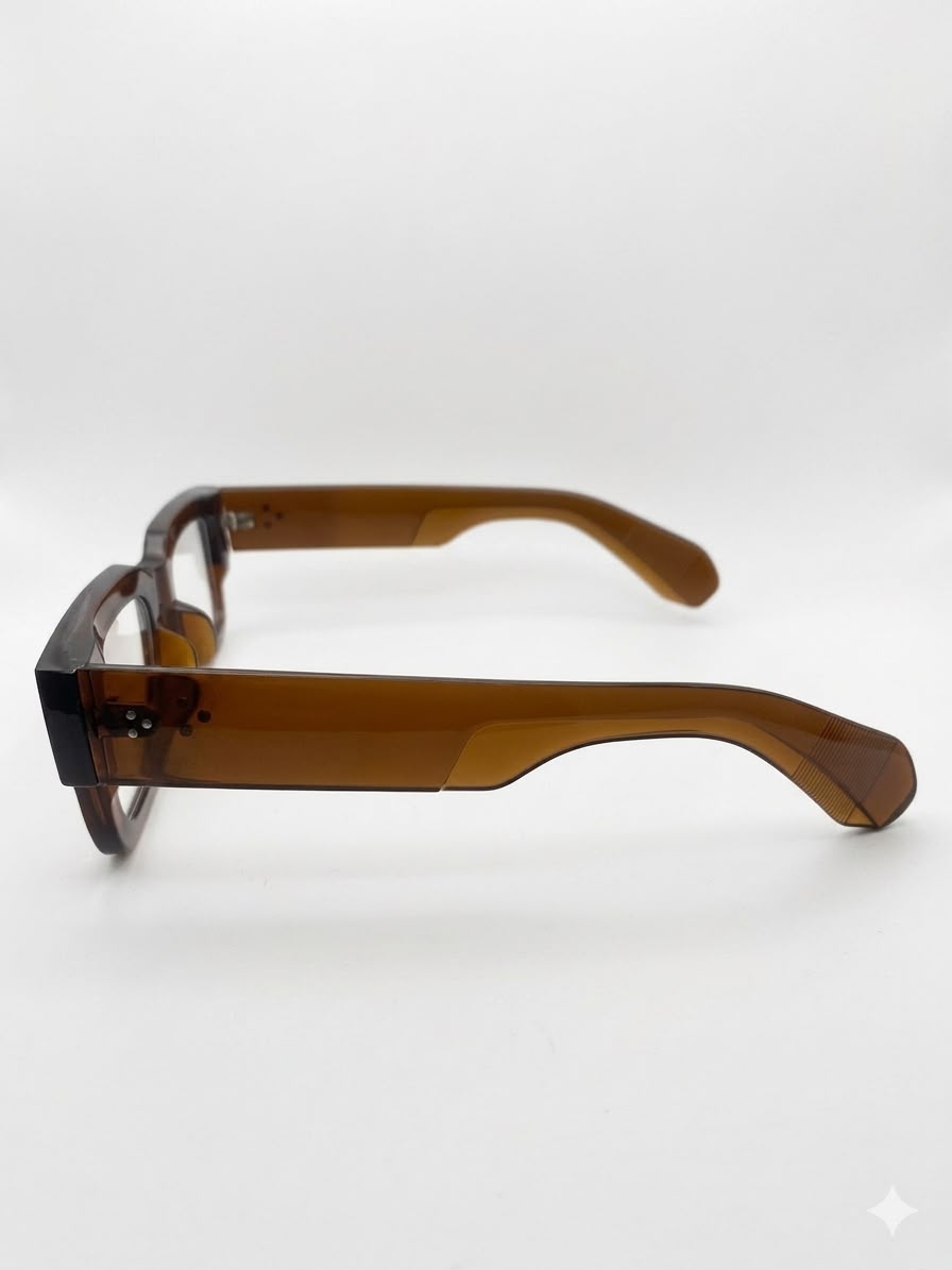 Lentes Oftálmicos Montura Cuadrada de Acetato (Color Ámbar)