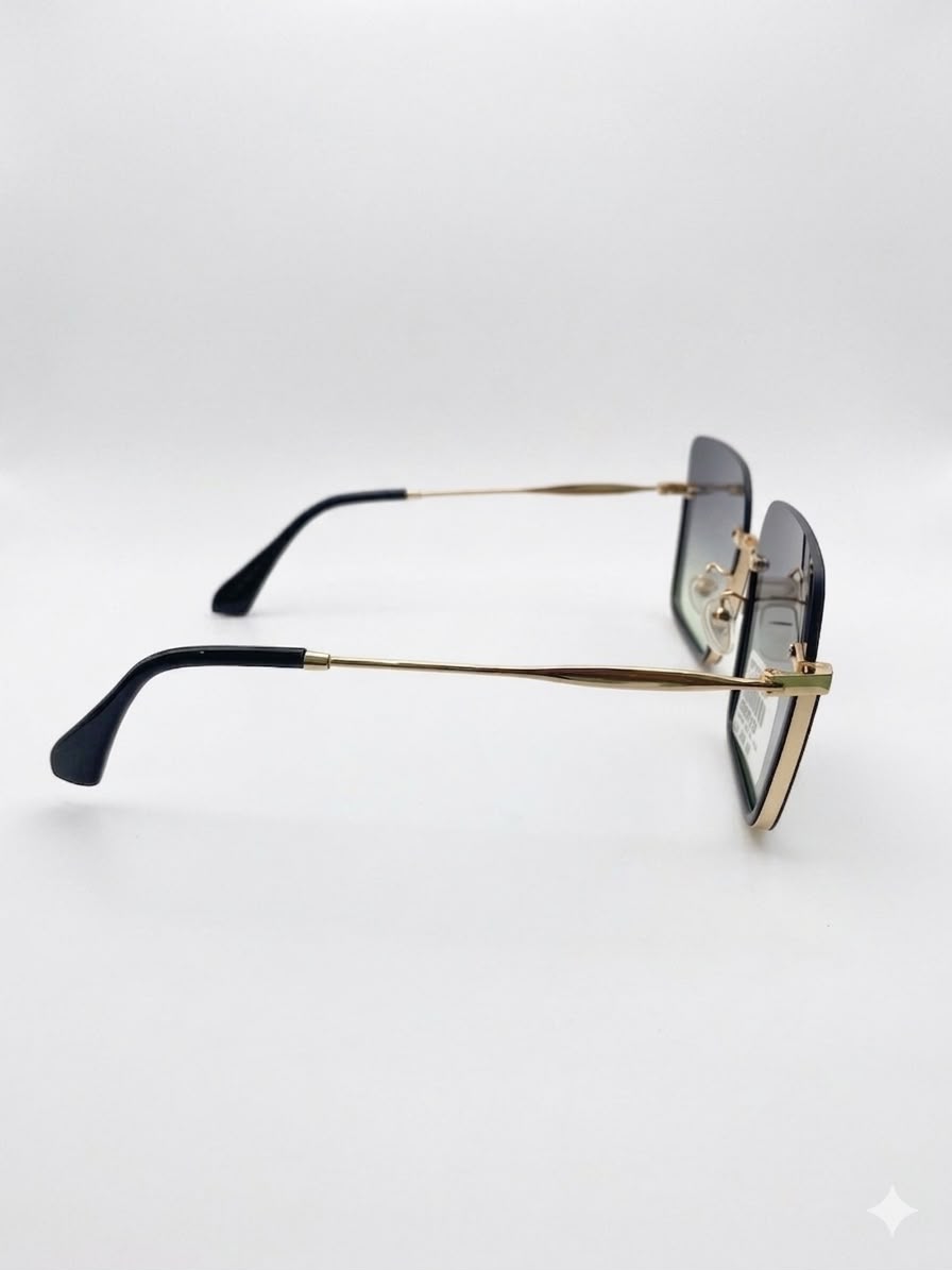 Gafas de Sol Cuadradas Degradadas con Armazón Dorad