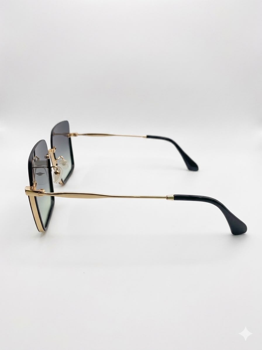 Gafas de Sol Cuadradas Degradadas con Armazón Dorad