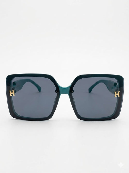 Gafas de Sol Estilo Cuadrado con Detalle "H" en Color Turquesa