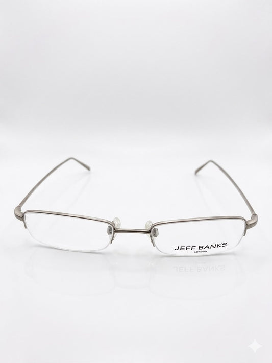 Lentes oftálmicos Jeff Banks London, armazón metálico de acero inoxidable.