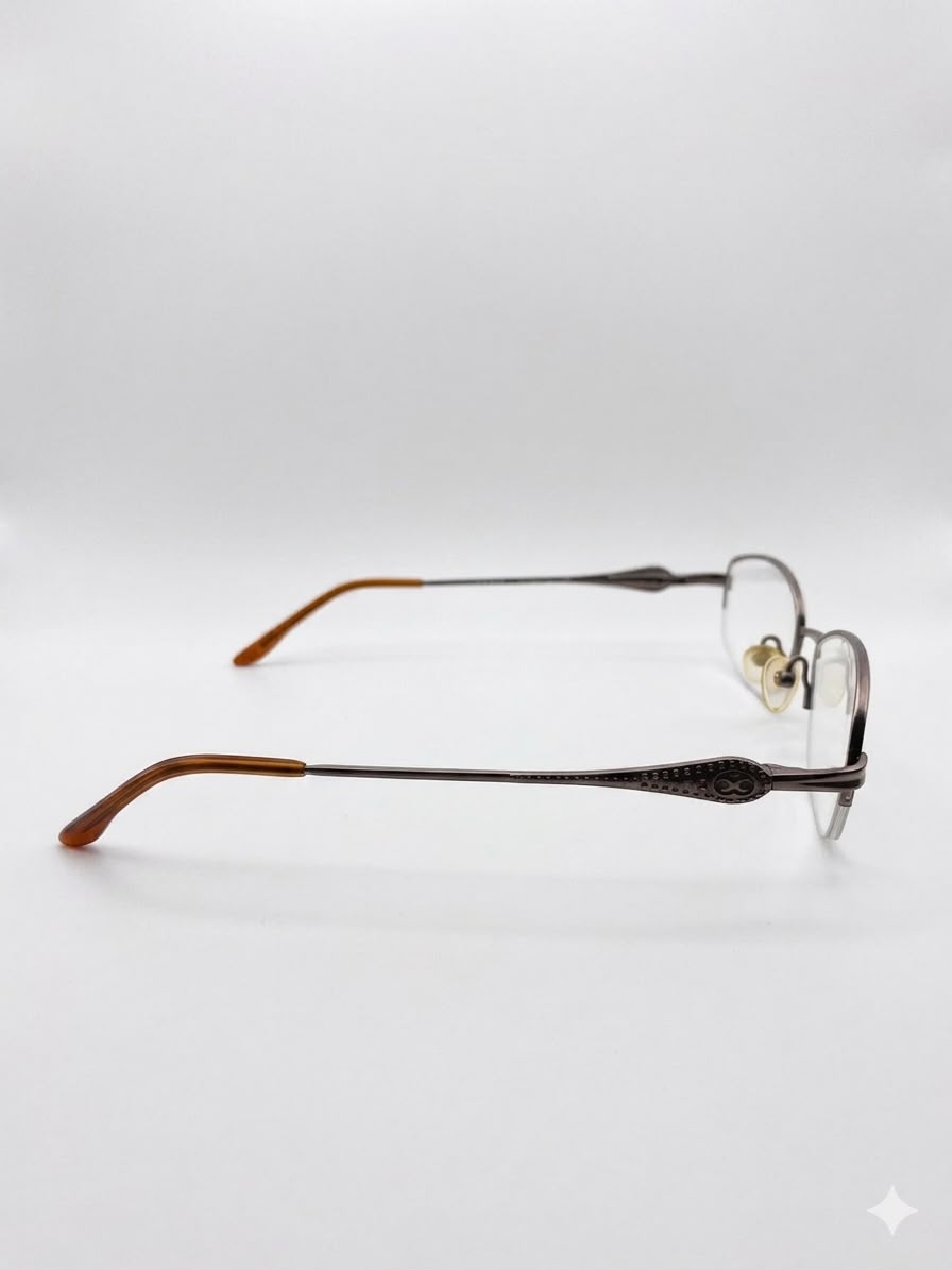 Armazón Oftálmico Marca "Fleur de Lis" - Estilo Semial Aire (Semi-Rimless) de Titanio