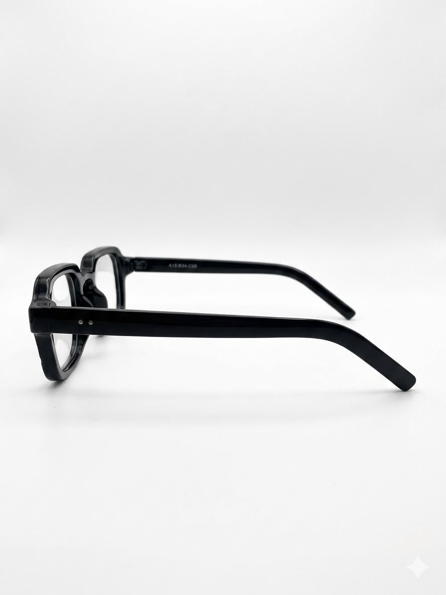 Gafas de diseño cuadrado con montura negra