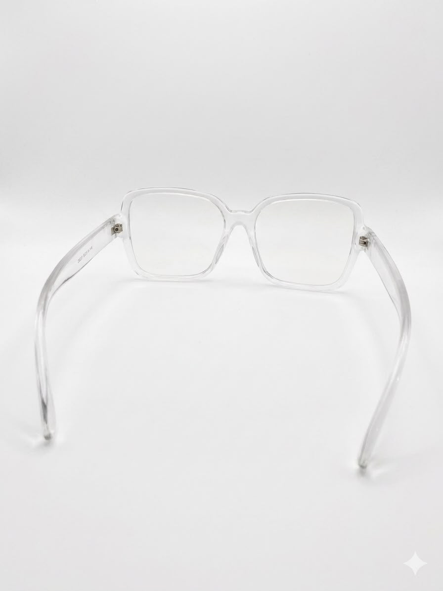 Lentes de Armazón Transparente Estilo Cuadrado