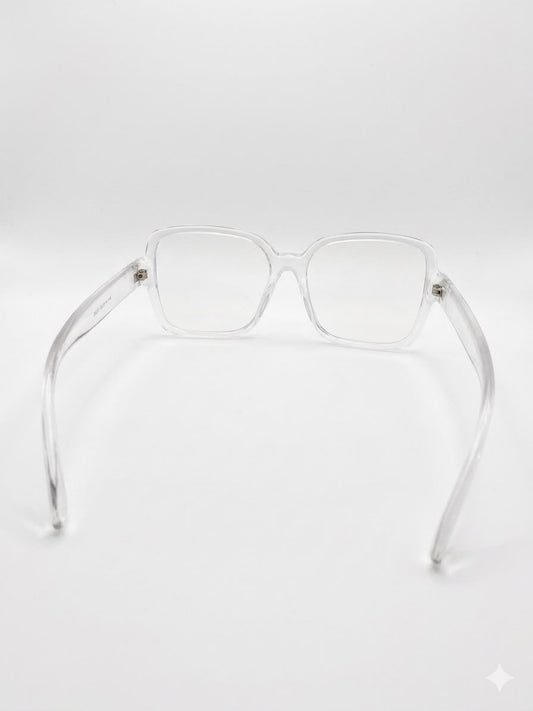 Lentes de Armazón Transparente Estilo Cuadrado