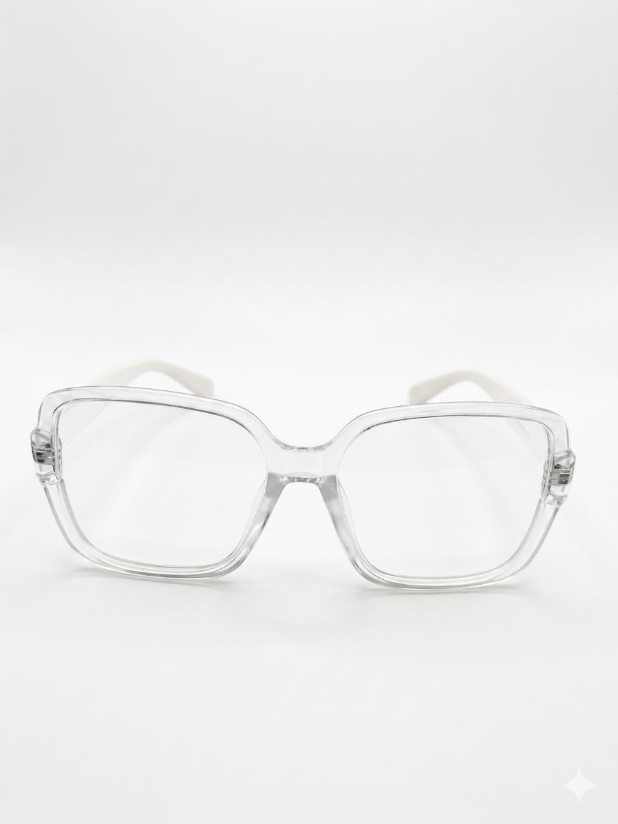 Lentes de Armazón Transparente Estilo Cuadrado