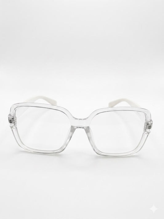 Lentes de Armazón Transparente Estilo Cuadrado