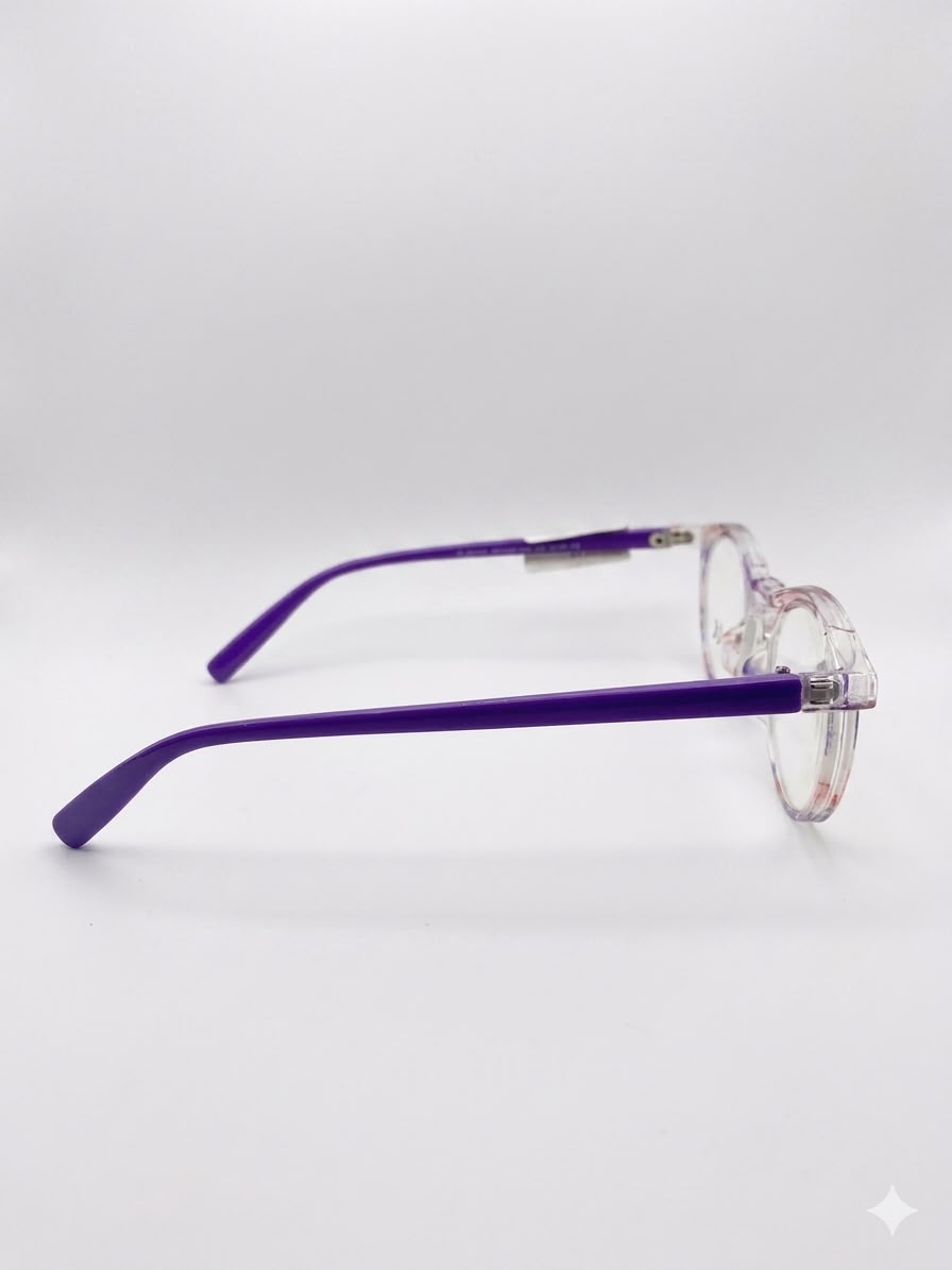 Gafas de lectura con montura redonda y diseño estampado