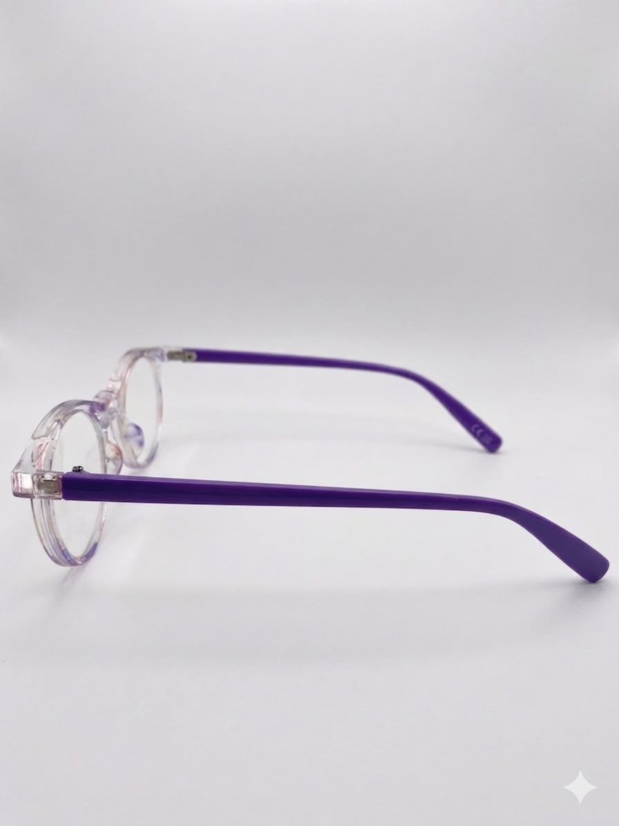 Gafas de lectura con montura redonda y diseño estampado