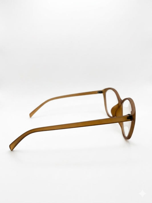 Gafas de lectura estilo "cat-eye" en color café mate