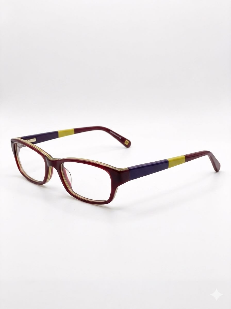 Armazón para lentes Nine West, bicolor (bordó/morado y amarillo)