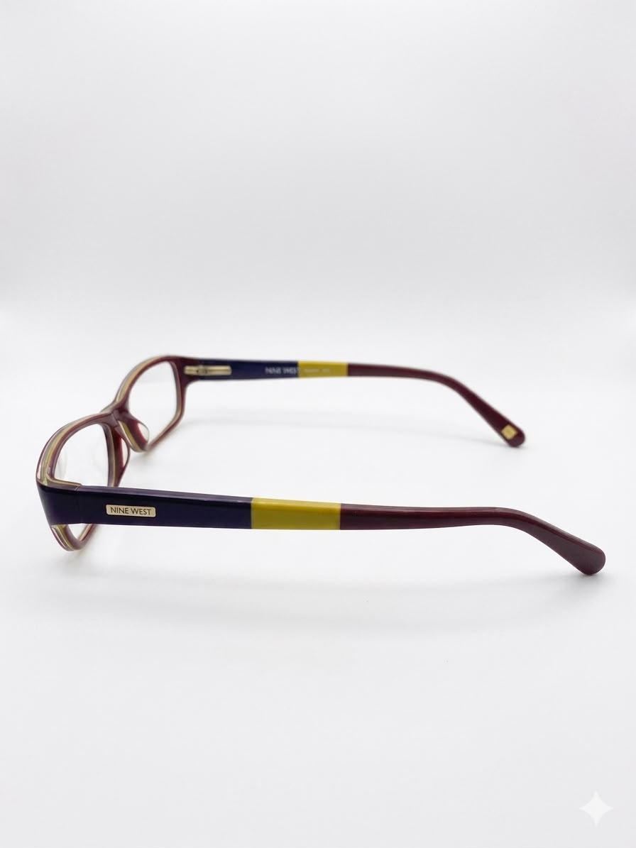 Armazón para lentes Nine West, bicolor (bordó/morado y amarillo)