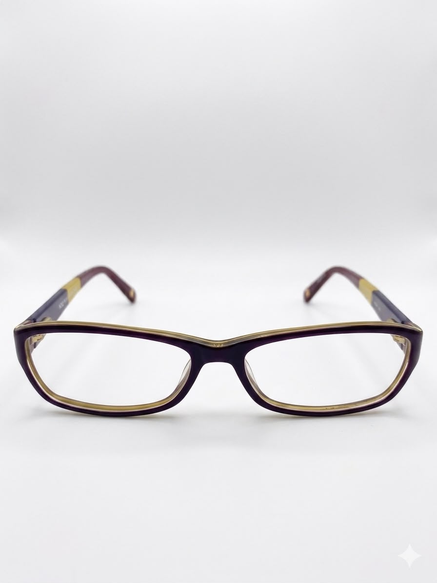 Armazón para lentes Nine West, bicolor (bordó/morado y amarillo)
