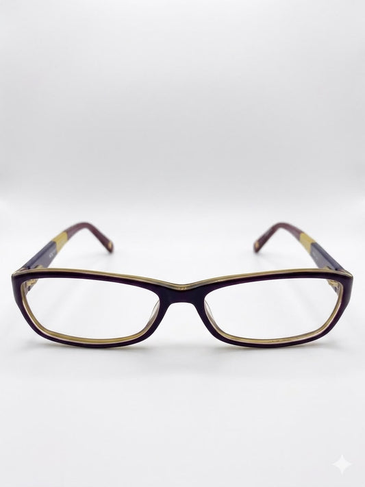 Armazón para lentes Nine West, bicolor (bordó/morado y amarillo)