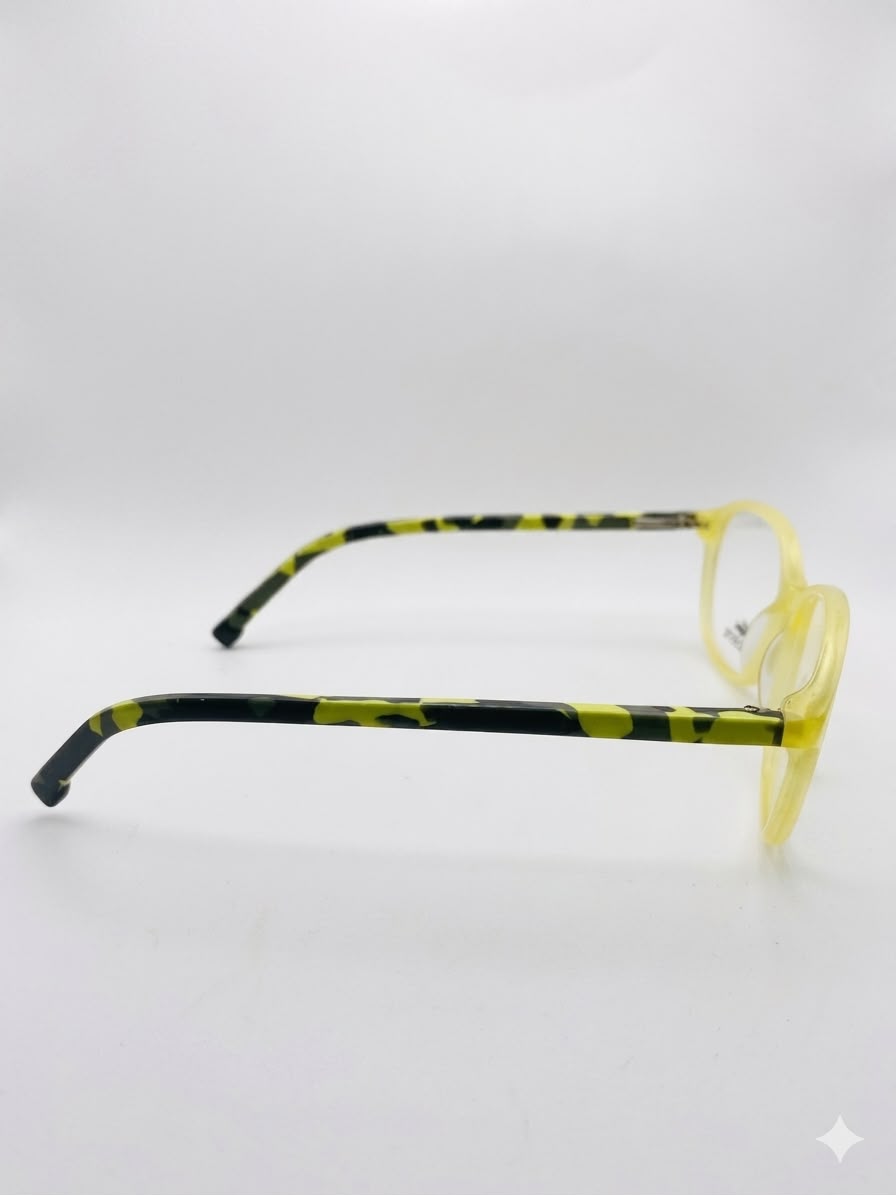 Armazón Oftálmico Lacoste para Niños - Diseño Camuflaje Amarillo