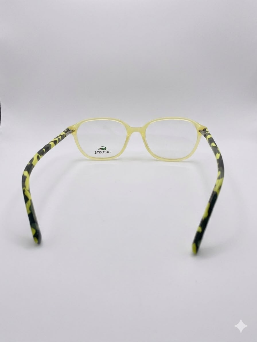 Armazón Oftálmico Lacoste para Niños - Diseño Camuflaje Amarillo