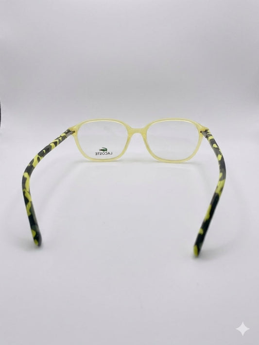Armazón Oftálmico Lacoste para Niños - Diseño Camuflaje Amarillo