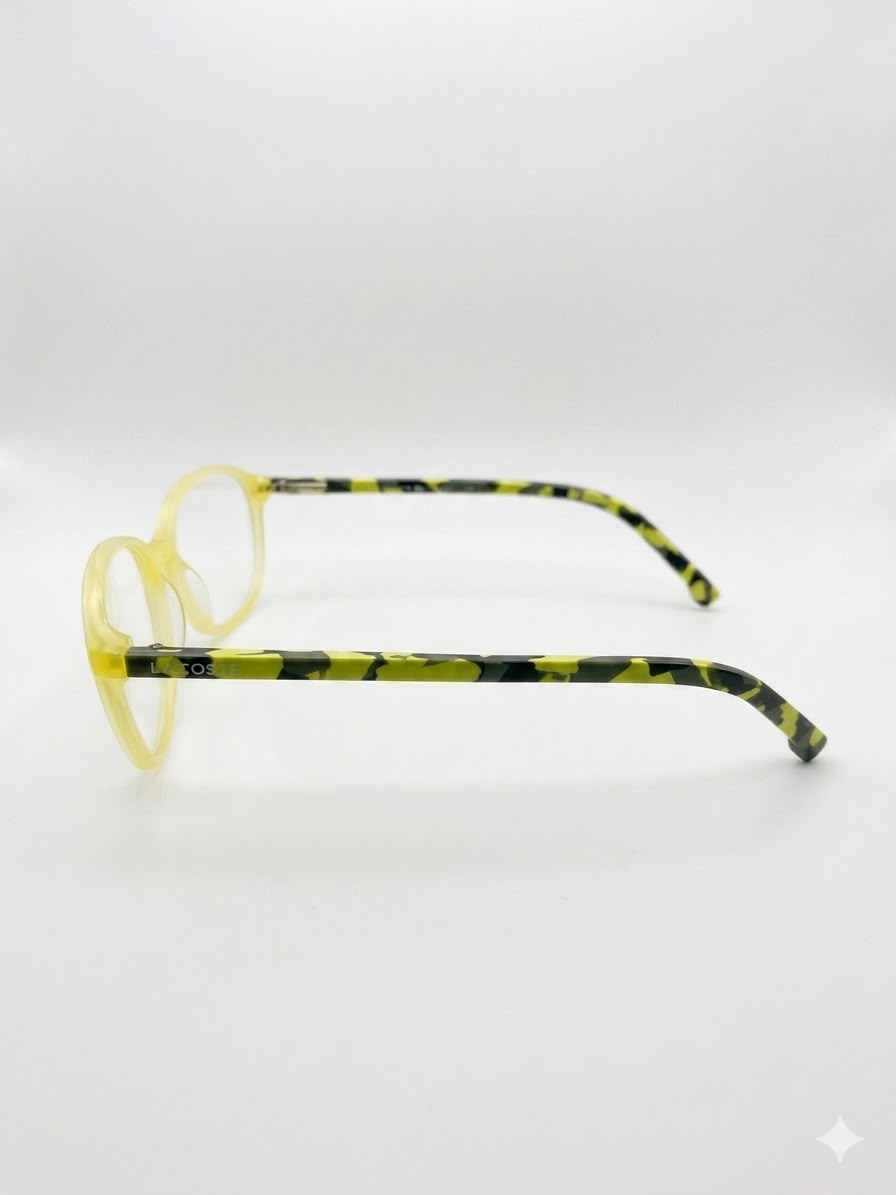 Armazón Oftálmico Lacoste para Niños - Diseño Camuflaje Amarillo