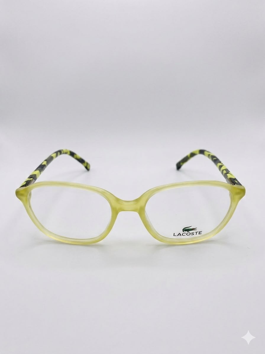 Armazón Oftálmico Lacoste para Niños - Diseño Camuflaje Amarillo