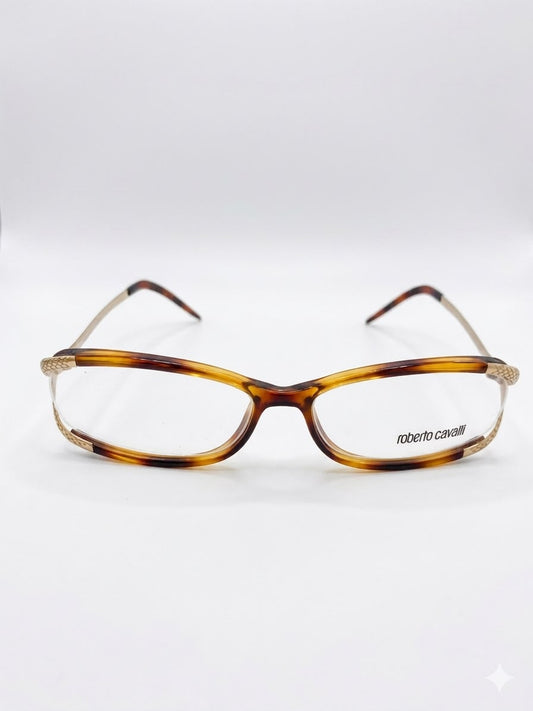 Lentes de Medida Roberto Cavalli – Marco de Carey y Dorado con Patrón de Serpiente