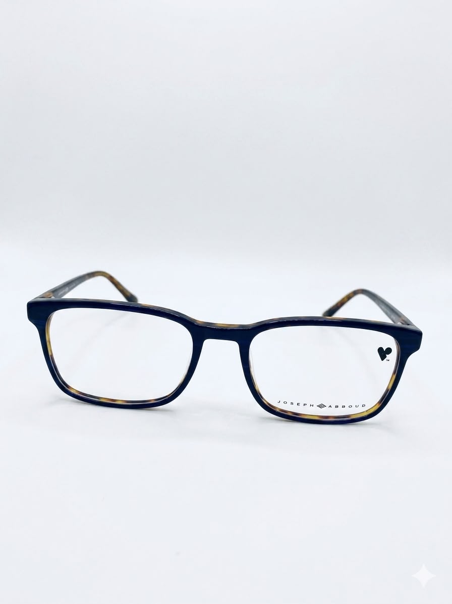 Gafas de ver Joseph Abboud con diseño de carey y frente azul.