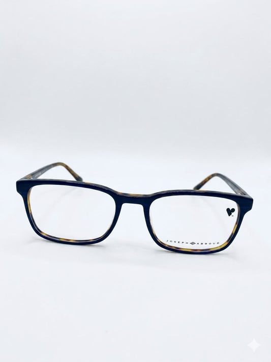 Gafas de ver Joseph Abboud con diseño de carey y frente azul.