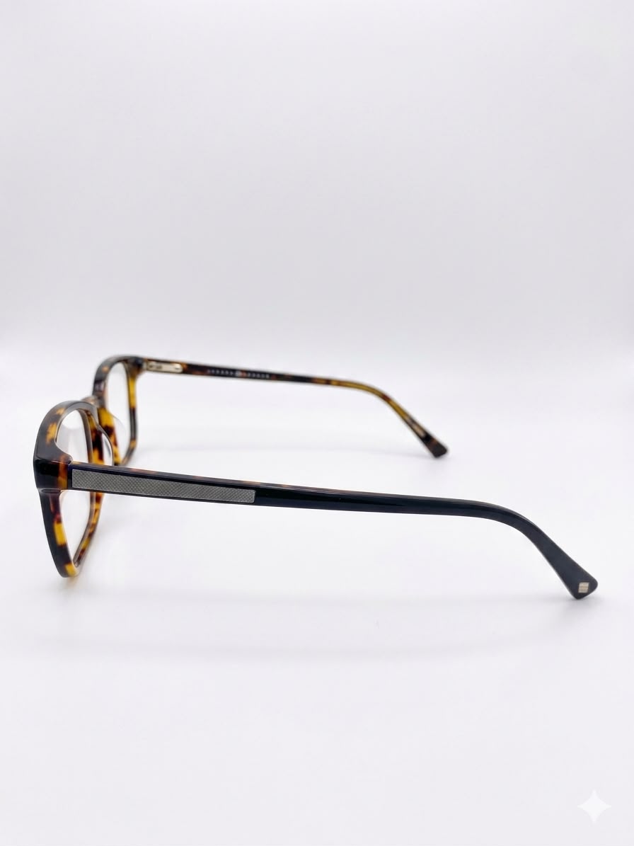 Gafas de ver Joseph Abboud con diseño de carey y frente azul.