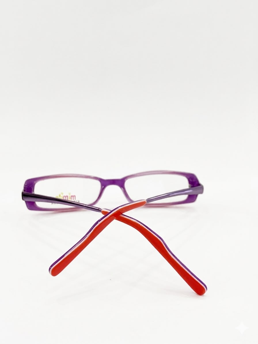Gafas infantiles Mimito: Diseño bicolor (rojo y morado)