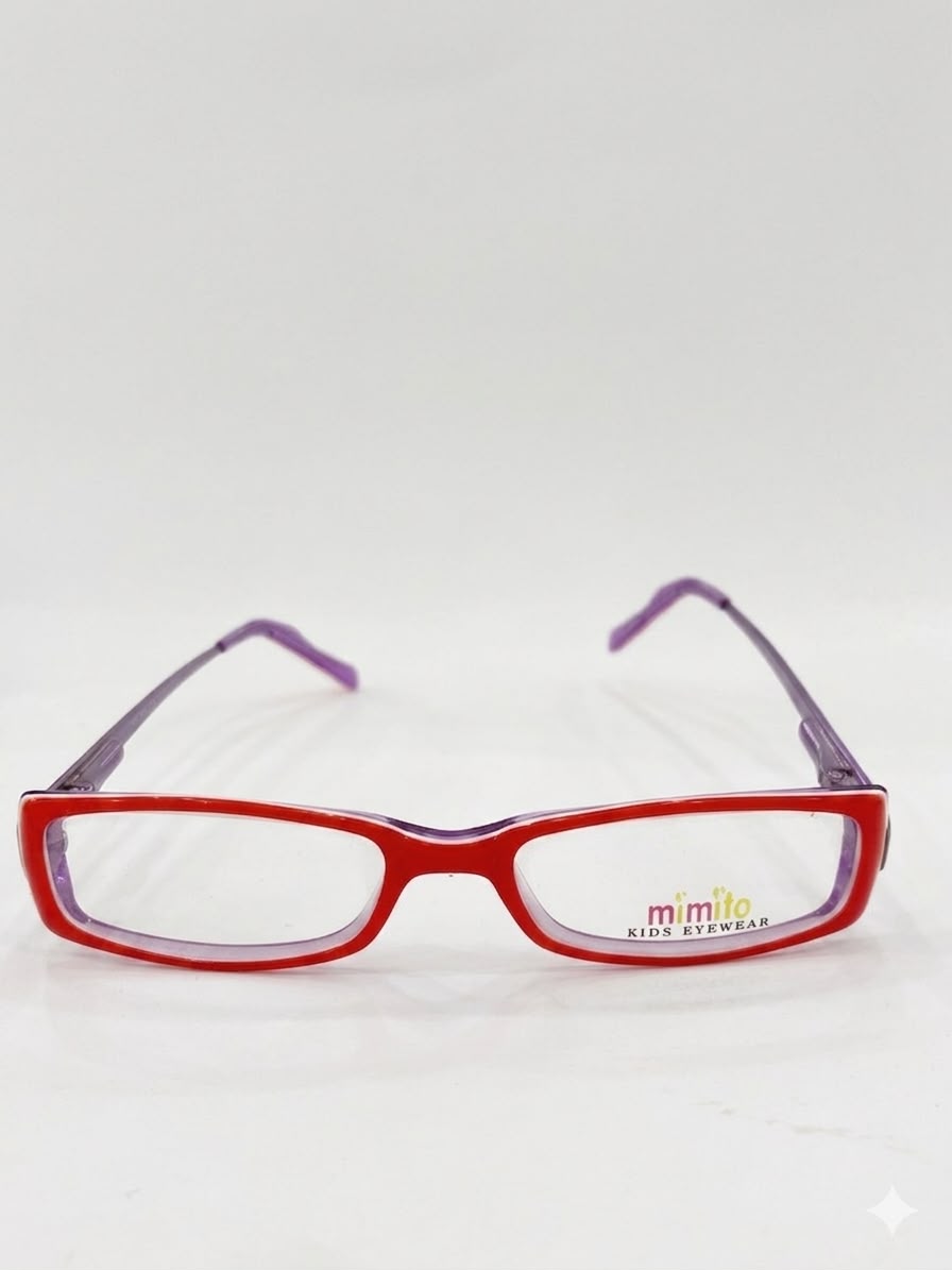 Gafas infantiles Mimito: Diseño bicolor (rojo y morado)